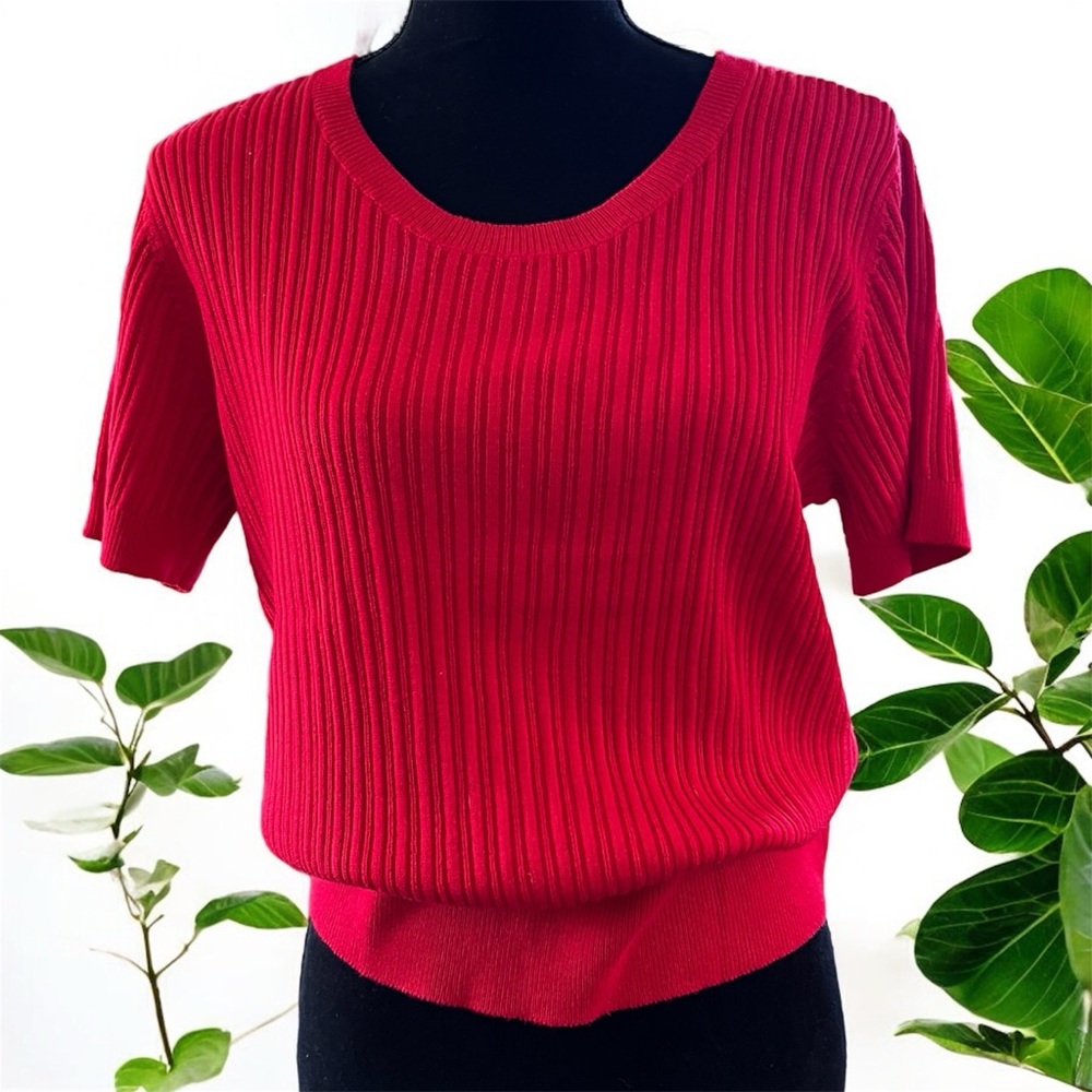 Liz Claiborne Villager Red Knit Sweater